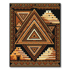 Terracotta Geometric Pyramid Composition Rug