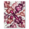 Vibrant Magenta Ink Swirl Abstract Rug