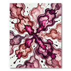 Vibrant Magenta Ink Swirl Abstract Rug