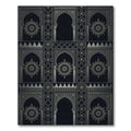 Black Silver Arched Medallion Pattern Rug