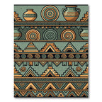 Earthen Aztec Geometric Terracotta Sage Arcs Rug