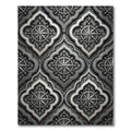 Ornate Silver Compass Rose Tile Rug