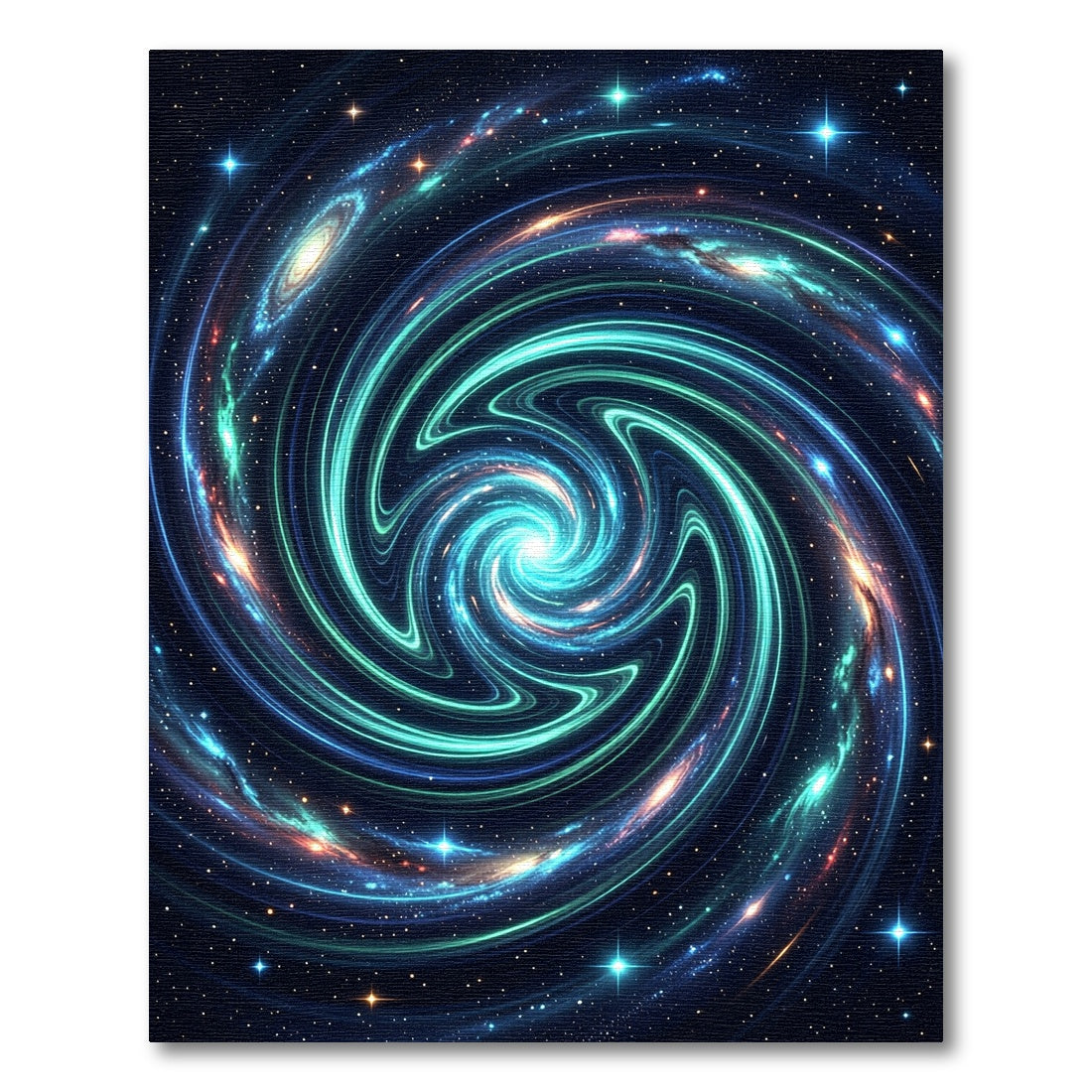 Cosmic Blue Swirl Interstellar Galaxy Rug