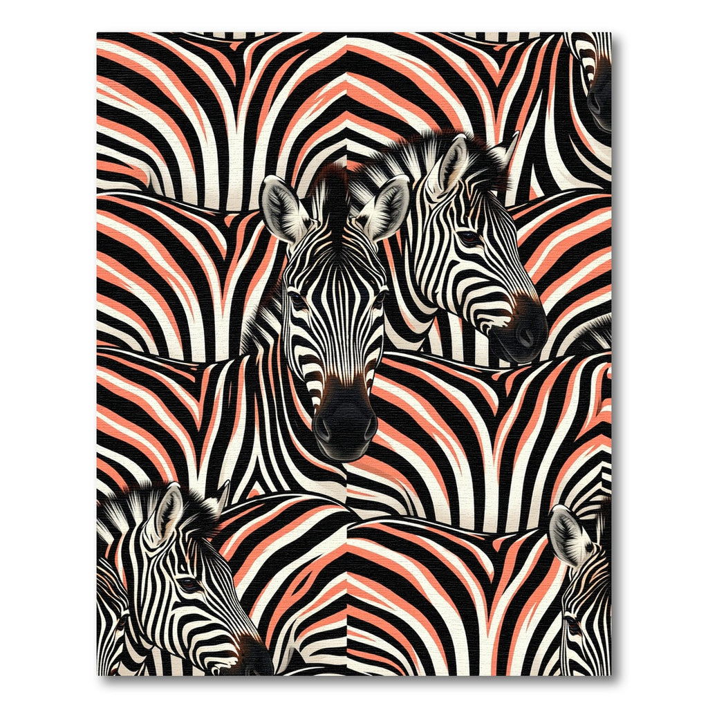 Coral Zebra Stripe Animal Whimsical Rug