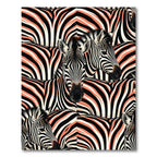 Coral Zebra Stripe Animal Whimsical Rug