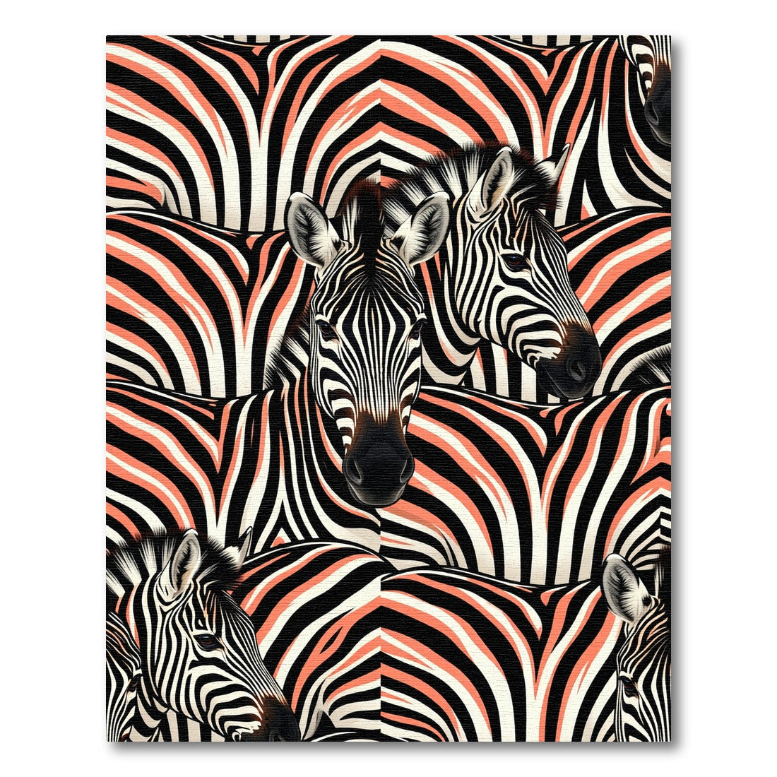 Coral Zebra Stripe Animal Whimsical Rug