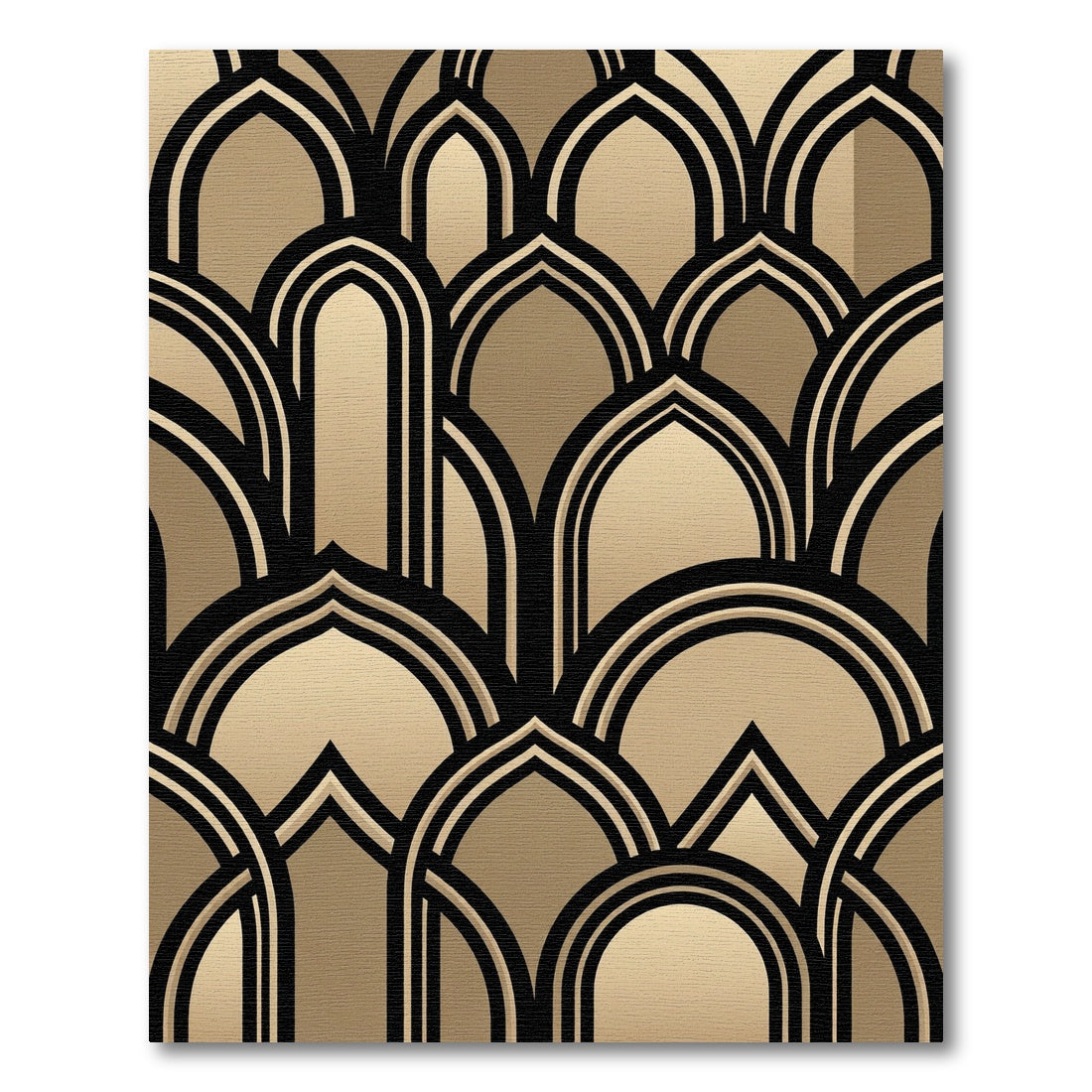 Art Deco Golden Arch Geometric Rug