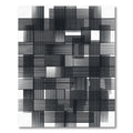 Monochromatic Abstract Geometric Grid Line Art Rug