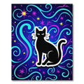 Black Cat Cosmic Swirls Rug
