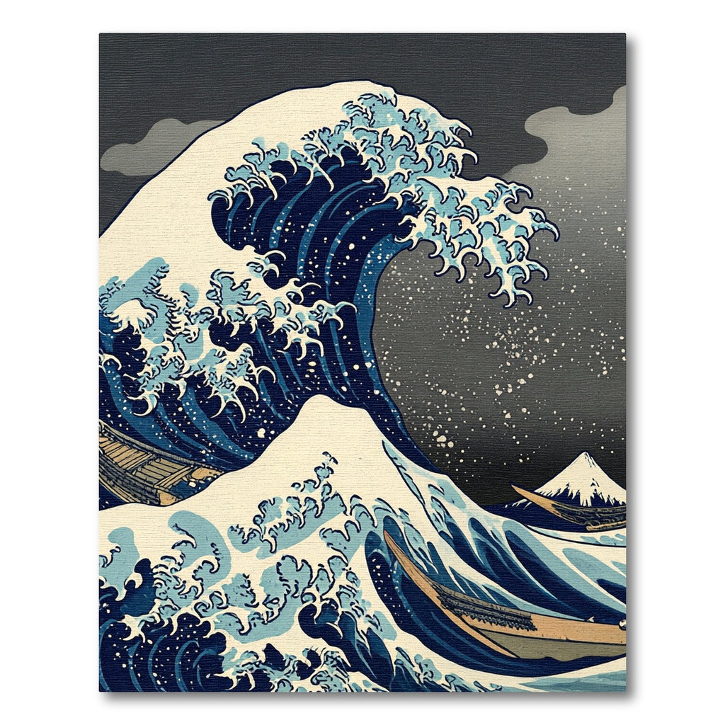 Japanese Great Wave Blue Sea Art Rug