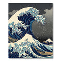 Japanese Great Wave Blue Sea Art Rug