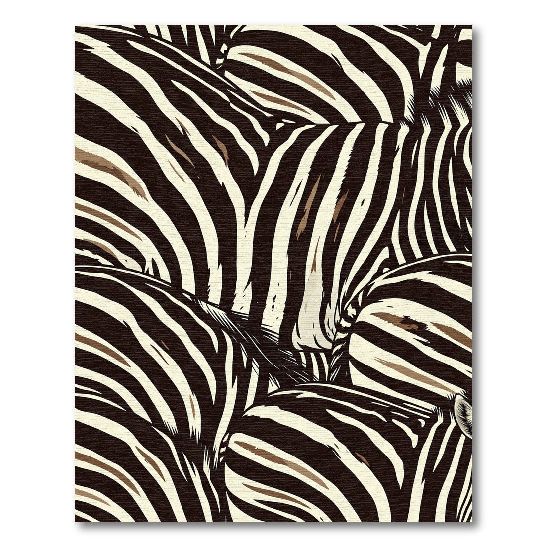 Contemporary Black White Zebra Stripe Rug