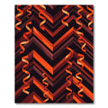 Orange Serpentine Chevron Ribbon Rug