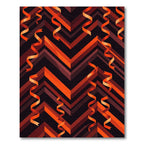 Orange Serpentine Chevron Ribbon Rug