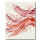 Elegant Terracotta Crimson Abstract Wave Rug