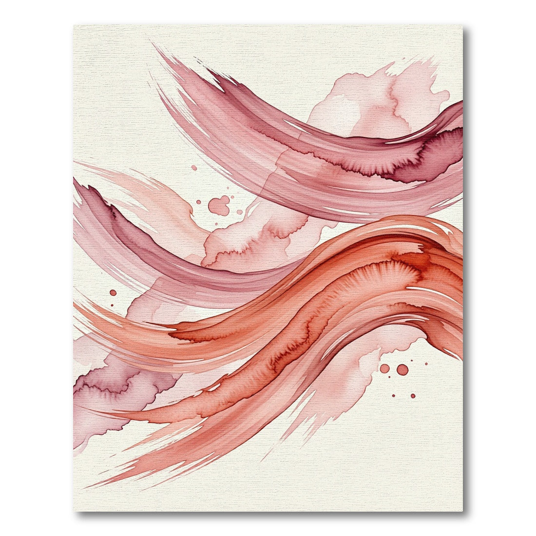 Elegant Terracotta Crimson Abstract Wave Rug