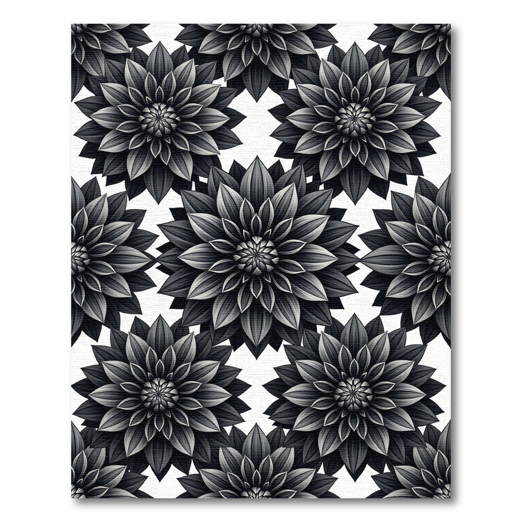 Monochromatic Floral Dahlias Repeating Rug