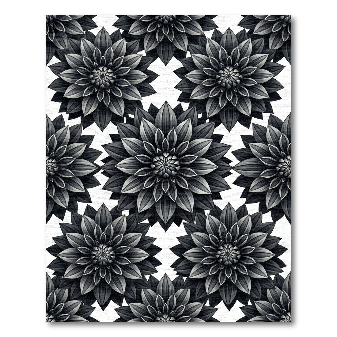 Monochromatic Floral Dahlias Repeating Rug