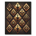 Geometric Golden Desert Diamond Mosaic Rug