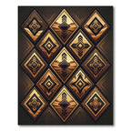 Geometric Golden Desert Diamond Mosaic Rug
