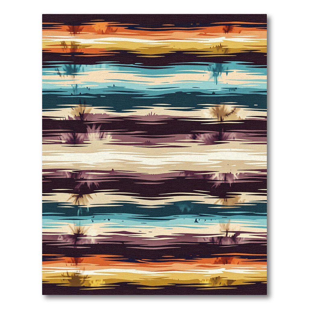 Abstract Multi-tone Earthy Horizon Stripe Rug