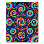 Vibrant Neon Psychedelic Swirl Kaleidoscope Rug