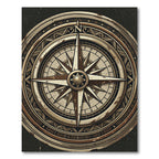 Vintage Nautical Compass Medallion Area Rug