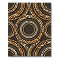 Braided Rope Circles Warm Sepia Rug