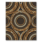 Braided Rope Circles Warm Sepia Rug