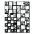 Modern Metallic Geometric Cubes Rug