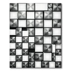 Modern Metallic Geometric Cubes Rug