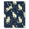 Celestial Cat Constellation Navy Moon Rug