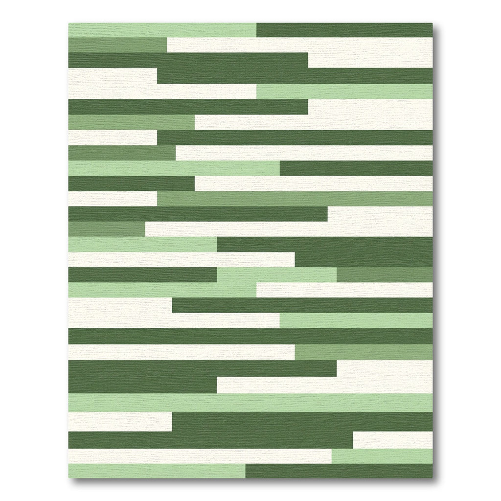 Modern Linear Sage Olive Abstract Rug