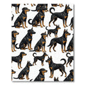 Sleek Black and Tan Canine Illustration Rug
