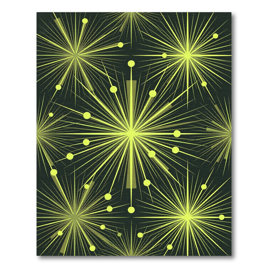 Lime Burst Starburst Explosion Rug