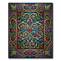 Gilded Royal Blue Baroque Floral Scroll Rug