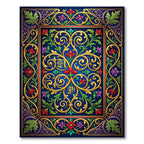 Gilded Royal Blue Baroque Floral Scroll Rug