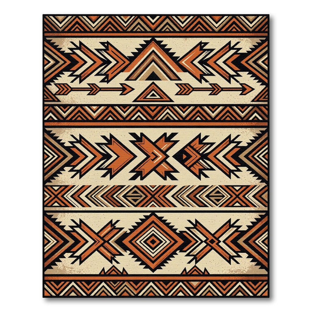 Earthy Southwest Geometric Terracotta Chevron Rug