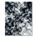 Black White Ink Cloud Swirl Rug