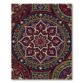Deep Crimson Floral Medallion Gold Accents Rug
