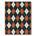 Amber Teal Diamond Interlocking Grid Rug