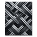 Monochrome Metallic Interlocking Geometric Layers Rug
