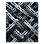 Monochrome Metallic Interlocking Geometric Layers Rug
