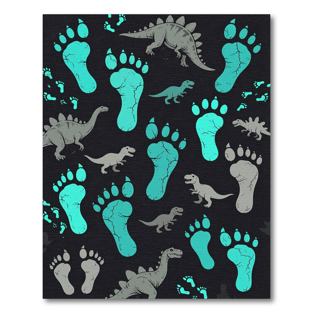 Glow in the Dark Dinosaur Footprints Rug