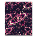 Retro Pink Atom Swirls Rug