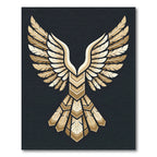 Golden Feathered Eagle Art Deco Rug