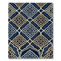 Midnight Navy Gold Ornate Damask Rug
