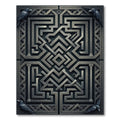 Dark Silver Maze Raven Court Rug