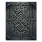 Dark Silver Maze Raven Court Rug