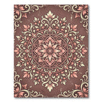 Vintage Dusty Rose Floral Mandala Rug